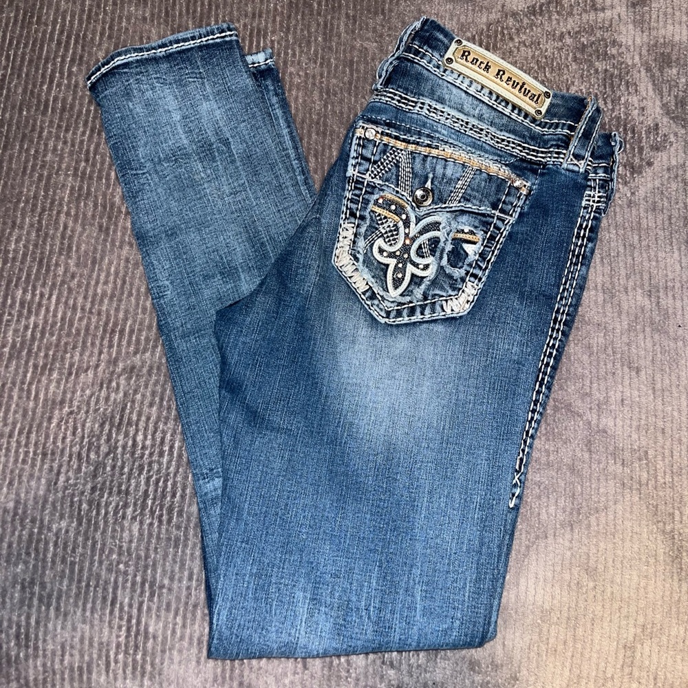 ROCK REVIVAL SKINNY JEANS SZ 31